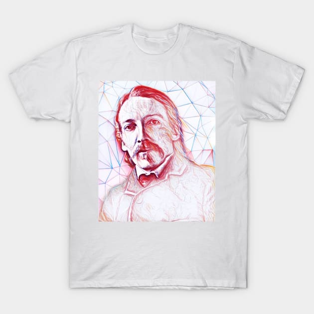 Robert Louis Stevenson Portrait | Robert Louis Stevenson Artwork Line Art T-Shirt by JustLit